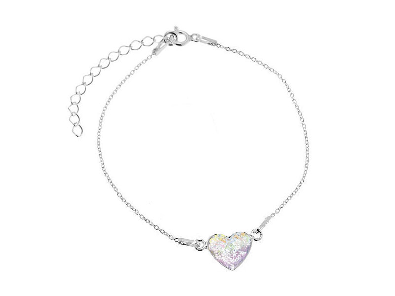 Bela patina zapestnica Kristalno srce kristal Swarovski®