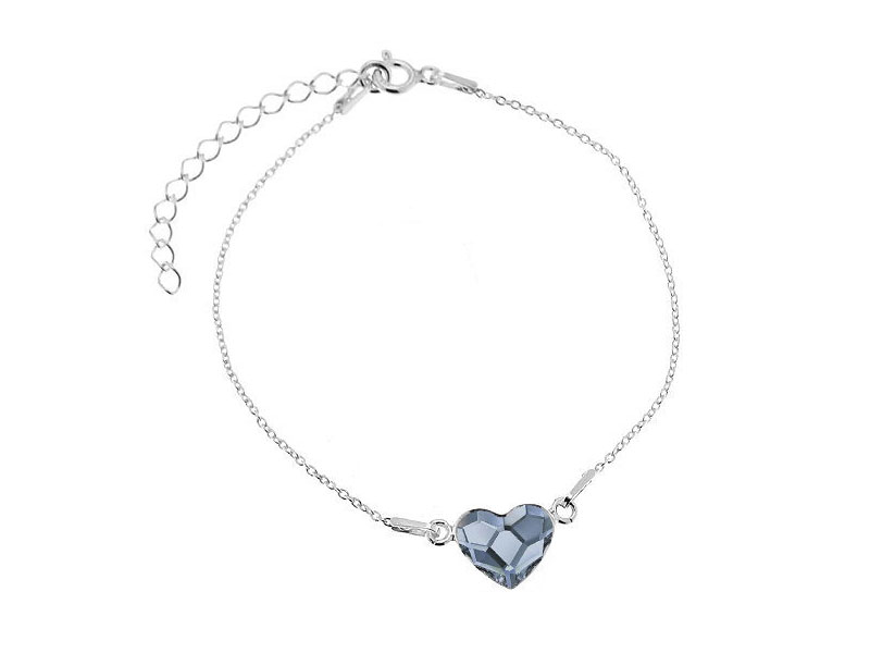 Jeans modra zapestnica Kristalno srce kristal Swarovski®