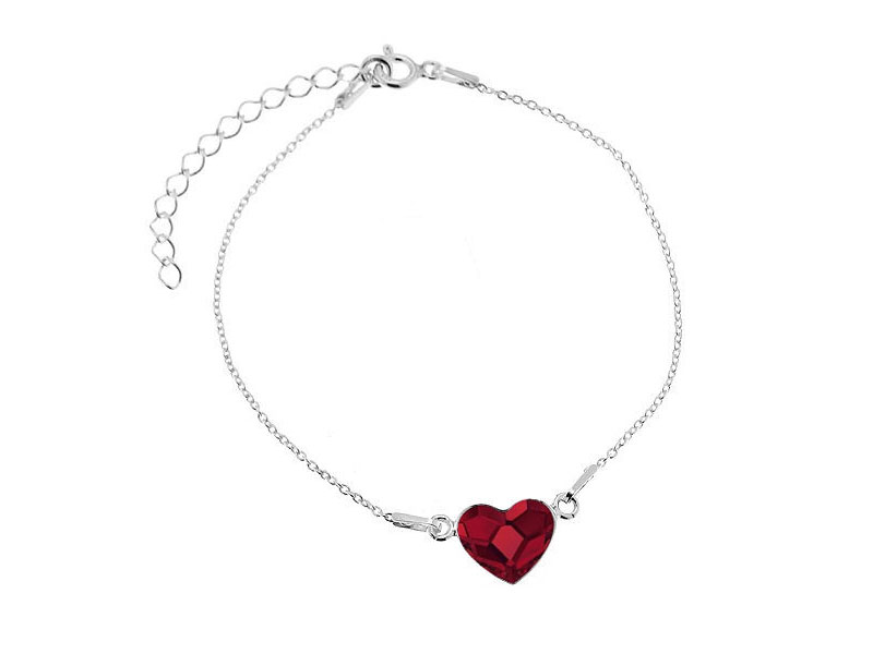 Rdeča zapestnica Kristalno srce kristal Swarovski®
