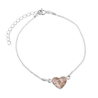 Ogrlica srček kristal Swarovski® - Roza patina