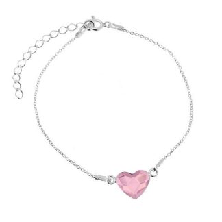 Svetlo roza zapestnica Kristalno srce kristal Swarovski®