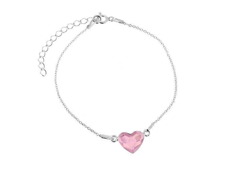 Svetlo roza zapestnica Kristalno srce kristal Swarovski®