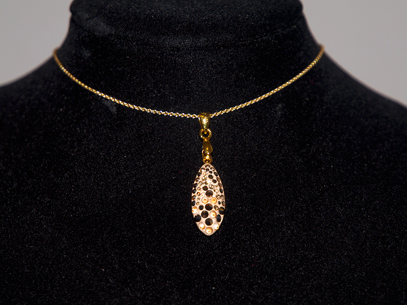 Ogrlica Pave Zlati Petal bela s Swarovski® kristali - slika 2