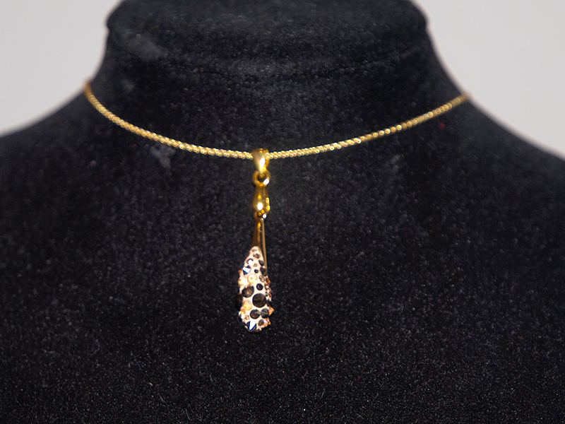 Ogrlica Pave Zlati Mali Petal bela s Swarovski® kristali - slika 2